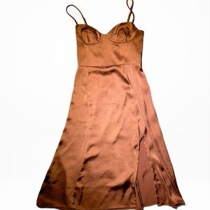 Aritzia Wilfred Glaze Dress in Rust